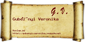 Gubányi Veronika névjegykártya